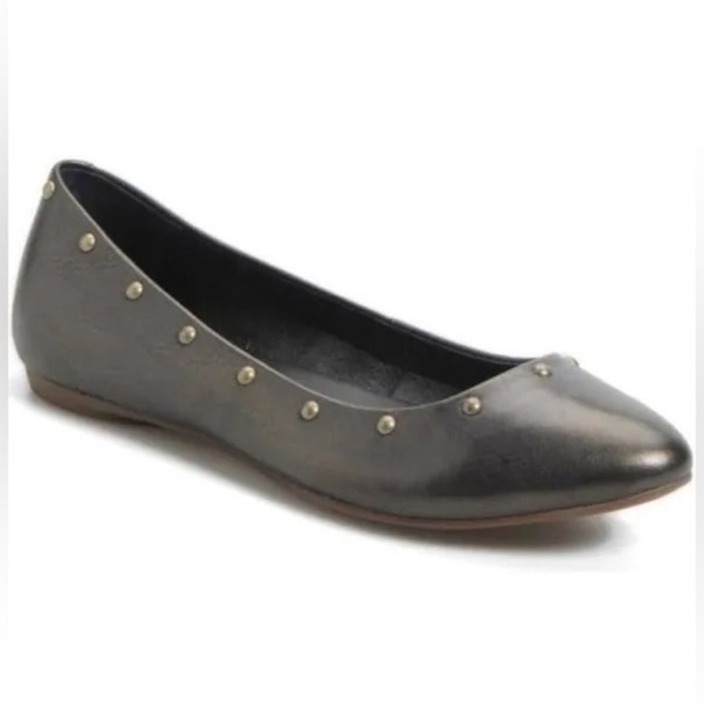 Kork-Ease Leather Studded Violette Blue Grey Slip On Flats 8